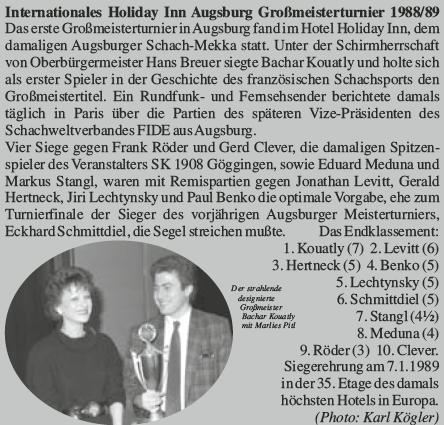 Int. Holiday Inn Augsburg Grossmeisterturnier 1988/89