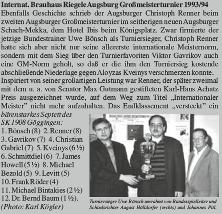 Int. Brauhaus Riegele Großmeisterturnier 1993/94