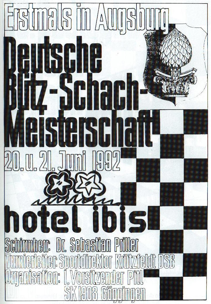 Ausschreibung Deutsche Blitzschacheinzelmeisterschaft 1992